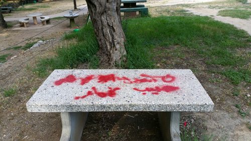 כתובות גרפיטי בגן לאומי עין חמד - צילם יואב גרינברג